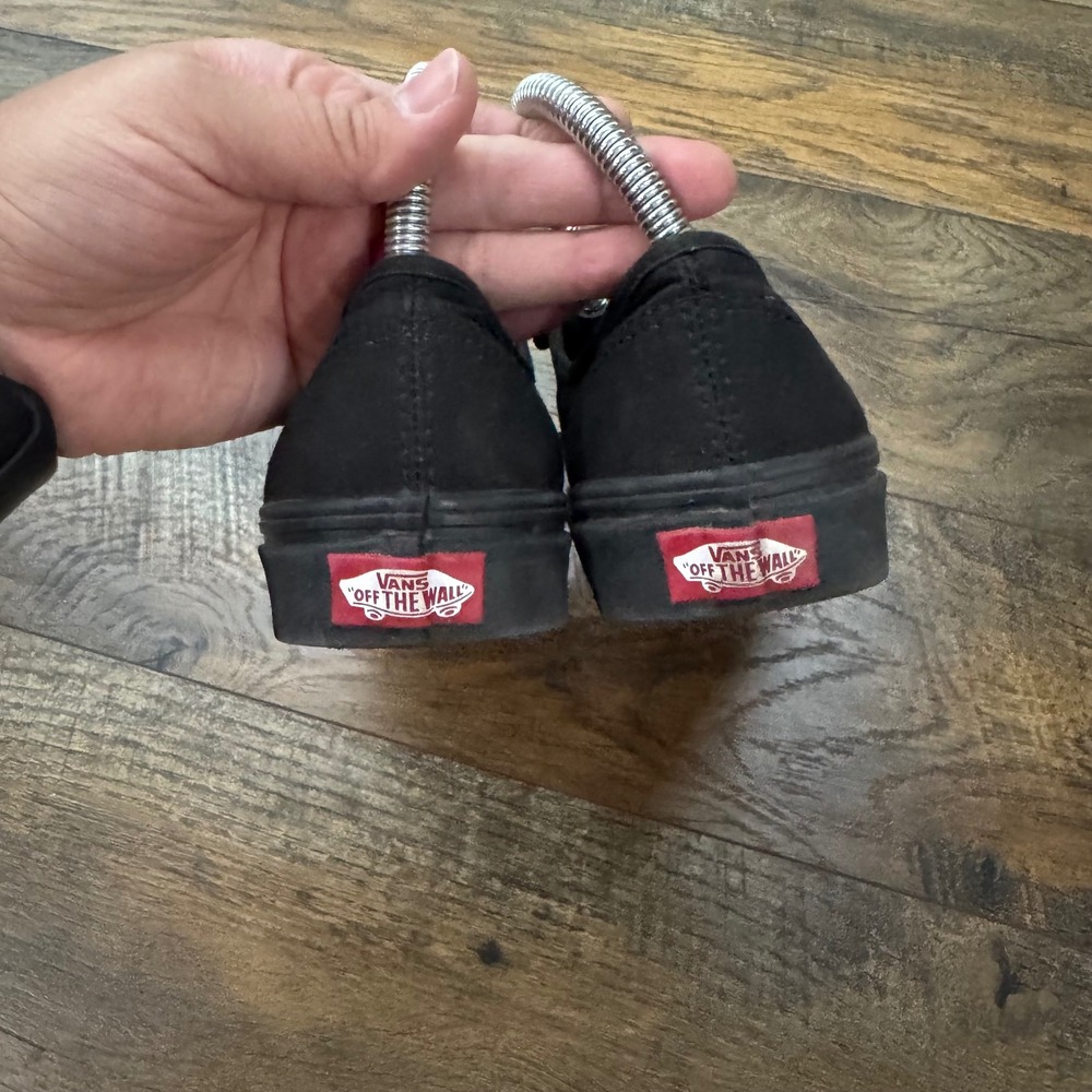 Vans Authentic Triple Black Canvas Low Top Sneakers Womens 6.5 Skate Shoes - Picture 7 of 9